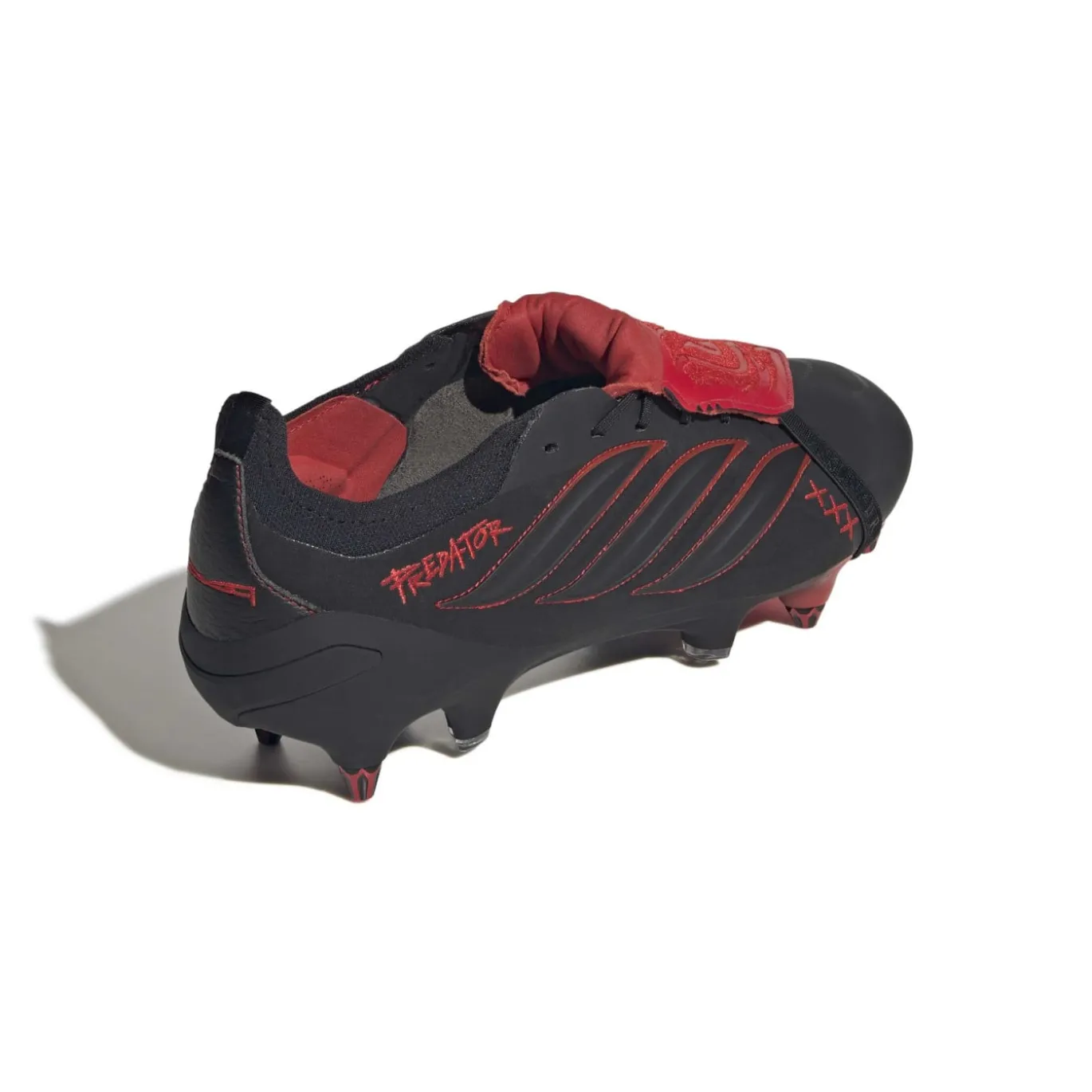 adidas Predator Elite FT L-Tech IJzeren-Nop Voetbalschoenen (SG) Zwart Zwart Rood