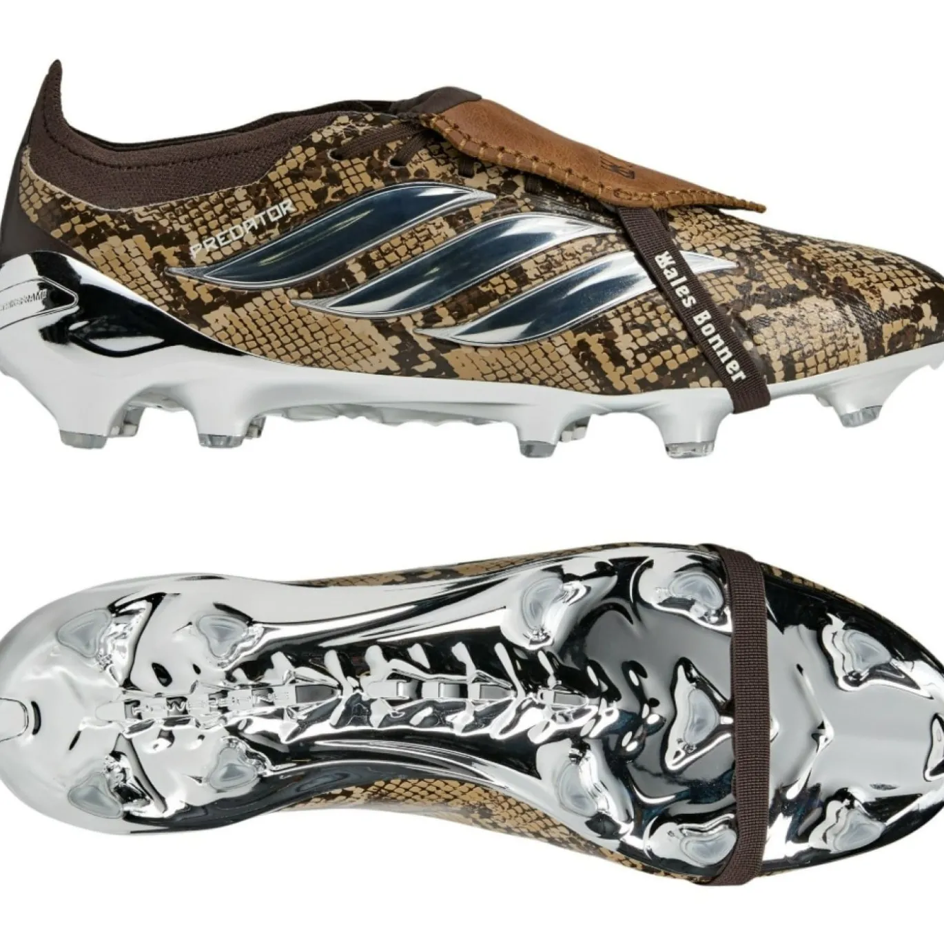 adidas Predator Elite FT Wales Bonner Gras Voetbalschoenen (FG) Donkerbruin Bruin Metallic Zilver