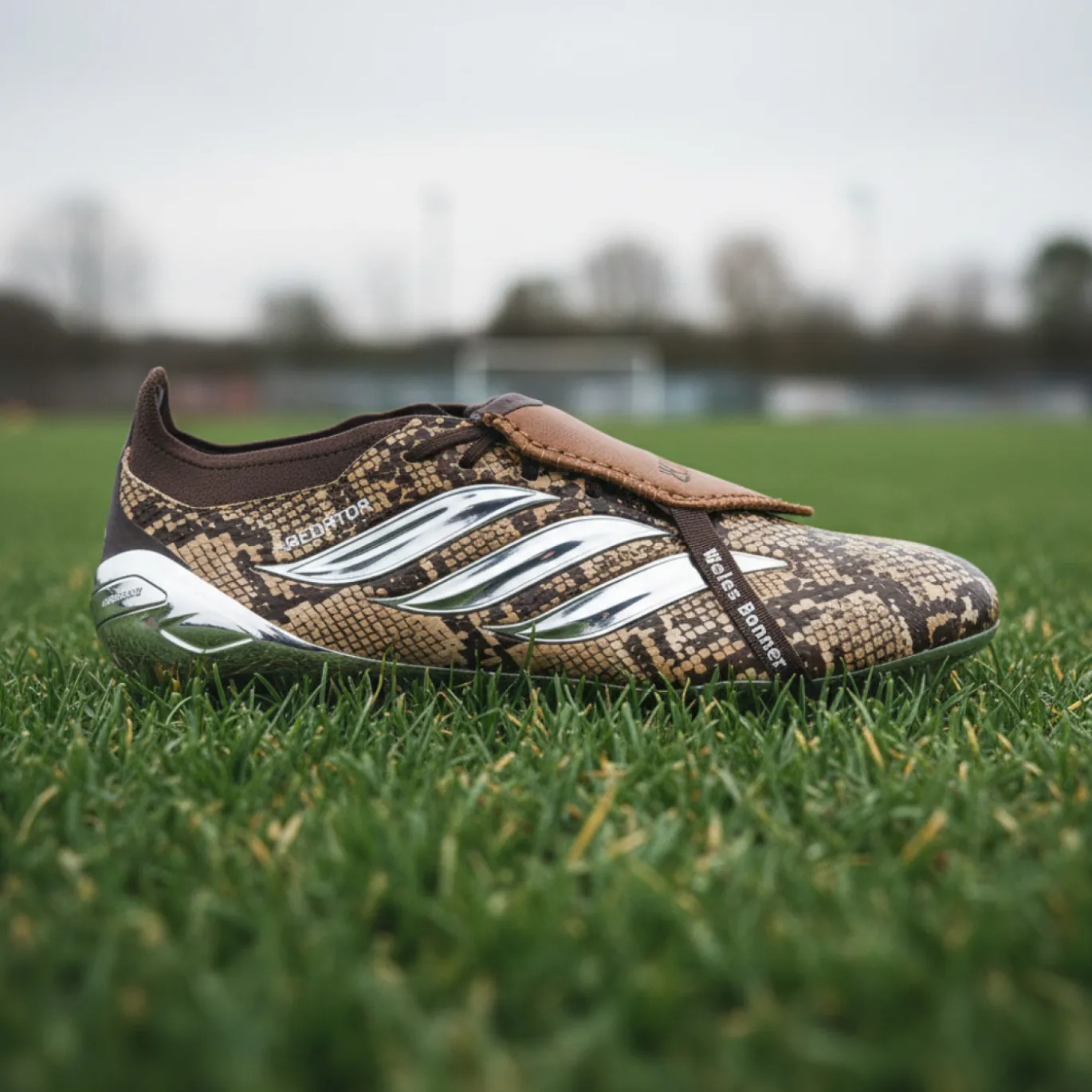 adidas Predator Elite FT Wales Bonner Gras Voetbalschoenen (FG) Donkerbruin Bruin Metallic Zilver
