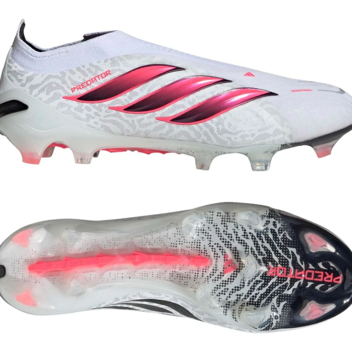 adidas Predator Elite Veterloze Gras Voetbalschoenen (FG) Wit Zwart Roze