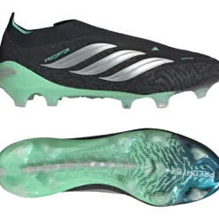 adidas Predator Elite Veterloze Gras Voetbalschoenen (FG) Zwart Zilver Mintgroen