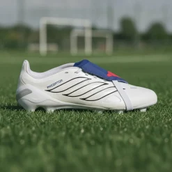 adidas Predator League FT Gras Voetbalschoenen (FG) Kids Wit Zilver Blauw Rood