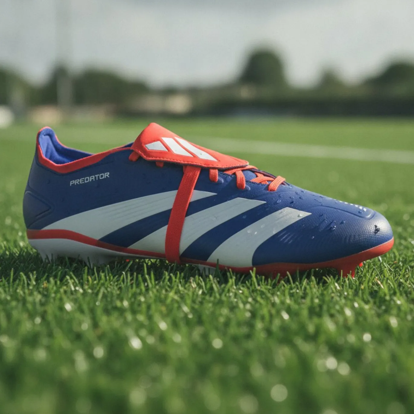 adidas Predator League FT Gras Voetbalschoenen (FG) Blauw Wit Rood