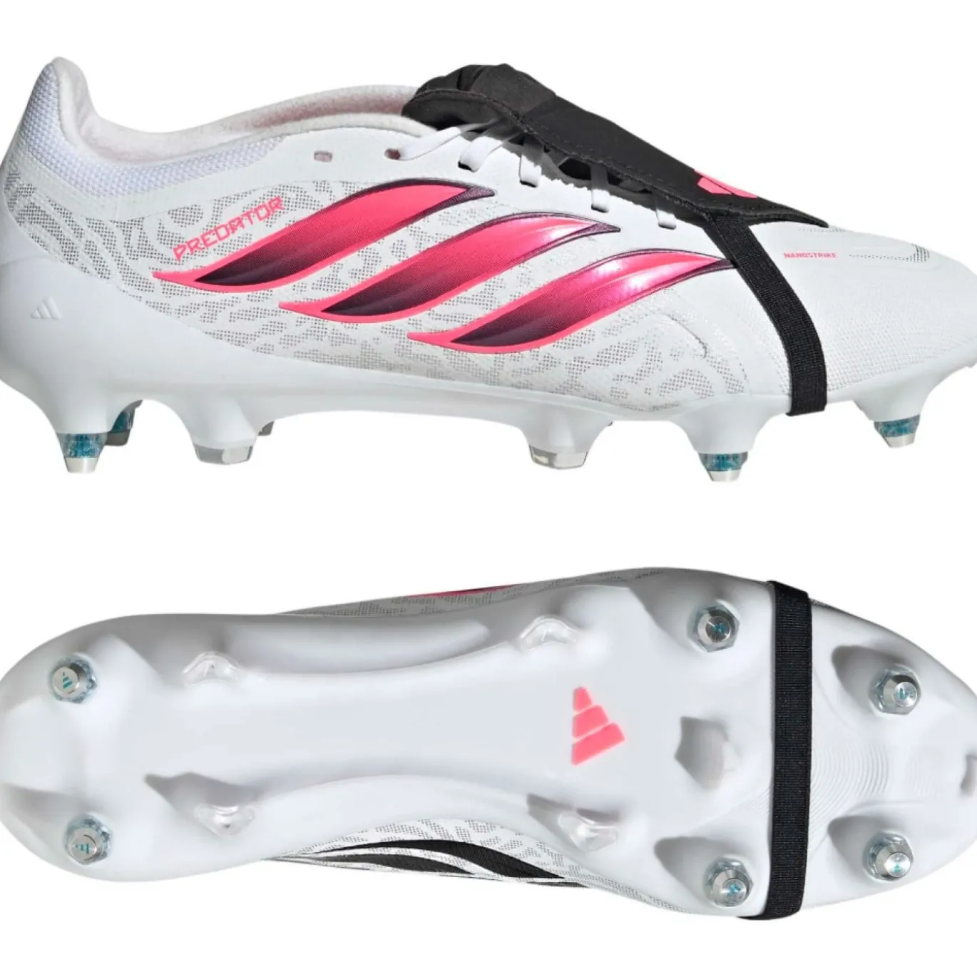adidas Predator League FT IJzeren-Nop Voetbalschoenen (SG) Wit Zwart Roze