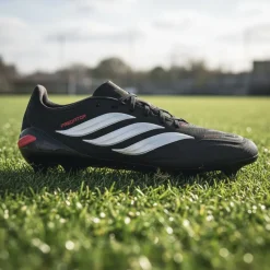 adidas Predator League Gras Voetbalschoenen (FG) Zwart Wit Rood