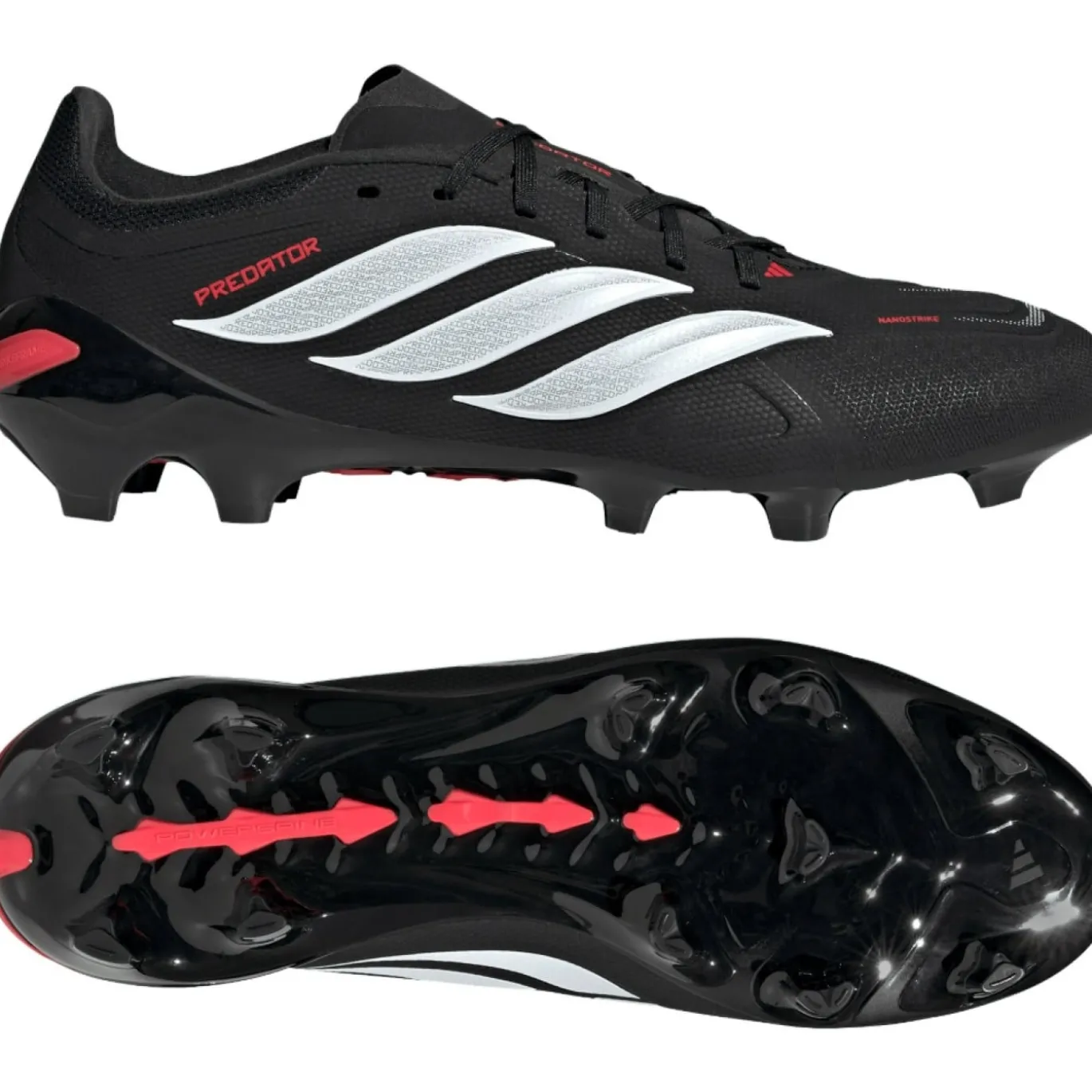 adidas Predator League Gras Voetbalschoenen (FG) Zwart Wit Rood