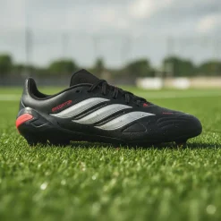 adidas Predator League Gras Voetbalschoenen (FG) Kids Zwart Wit Rood