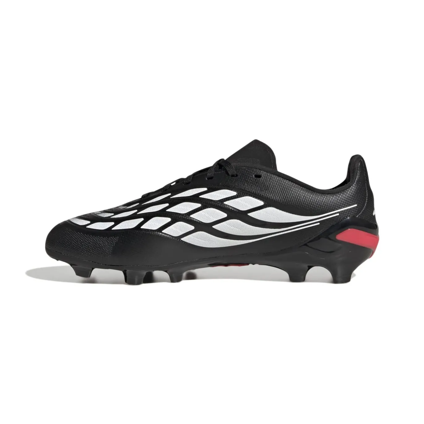 adidas Predator League Gras Voetbalschoenen (FG) Kids Zwart Wit Rood