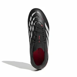 adidas Predator League Gras Voetbalschoenen (FG) Kids Zwart Wit Rood