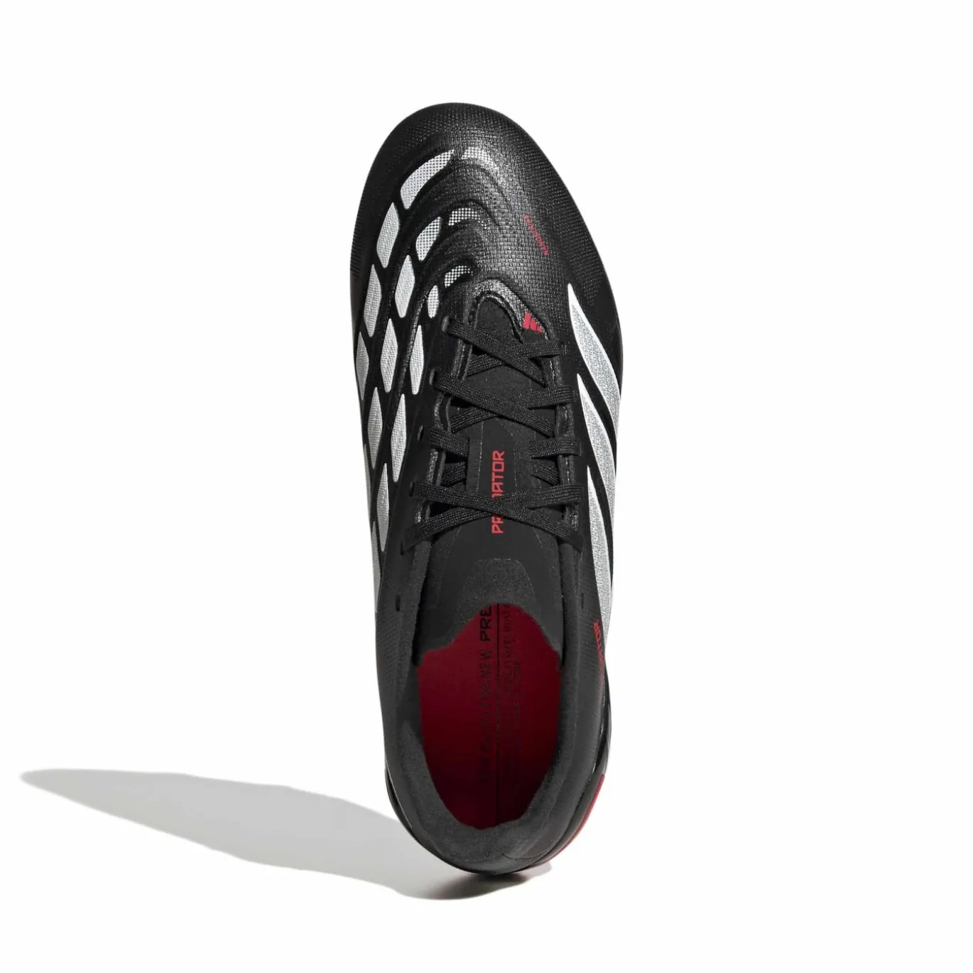 adidas Predator League Gras Voetbalschoenen (FG) Kids Zwart Wit Rood