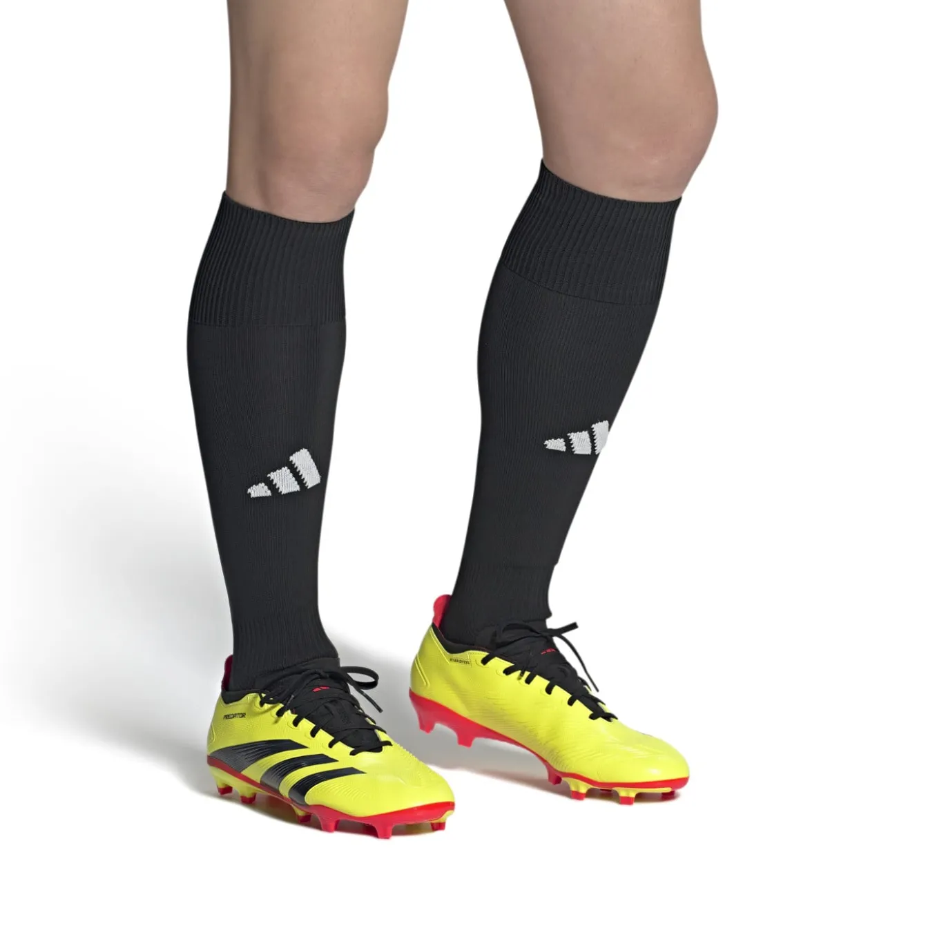 adidas Predator League Gras Voetbalschoenen (FG) Felgeel Zwart Rood