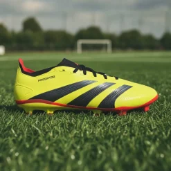 adidas Predator League Gras Voetbalschoenen (FG) Felgeel Zwart Rood