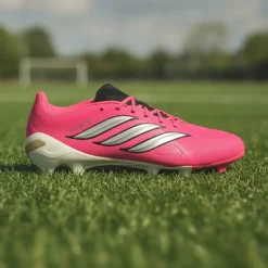 adidas Predator League Gras Voetbalschoenen (FG) Felroze Zilvergrijs Zwart Goud