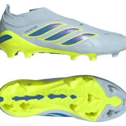 adidas Predator League Veterloze Gras Voetbalschoenen (FG) Kids Lichtblauw Blauw Geel