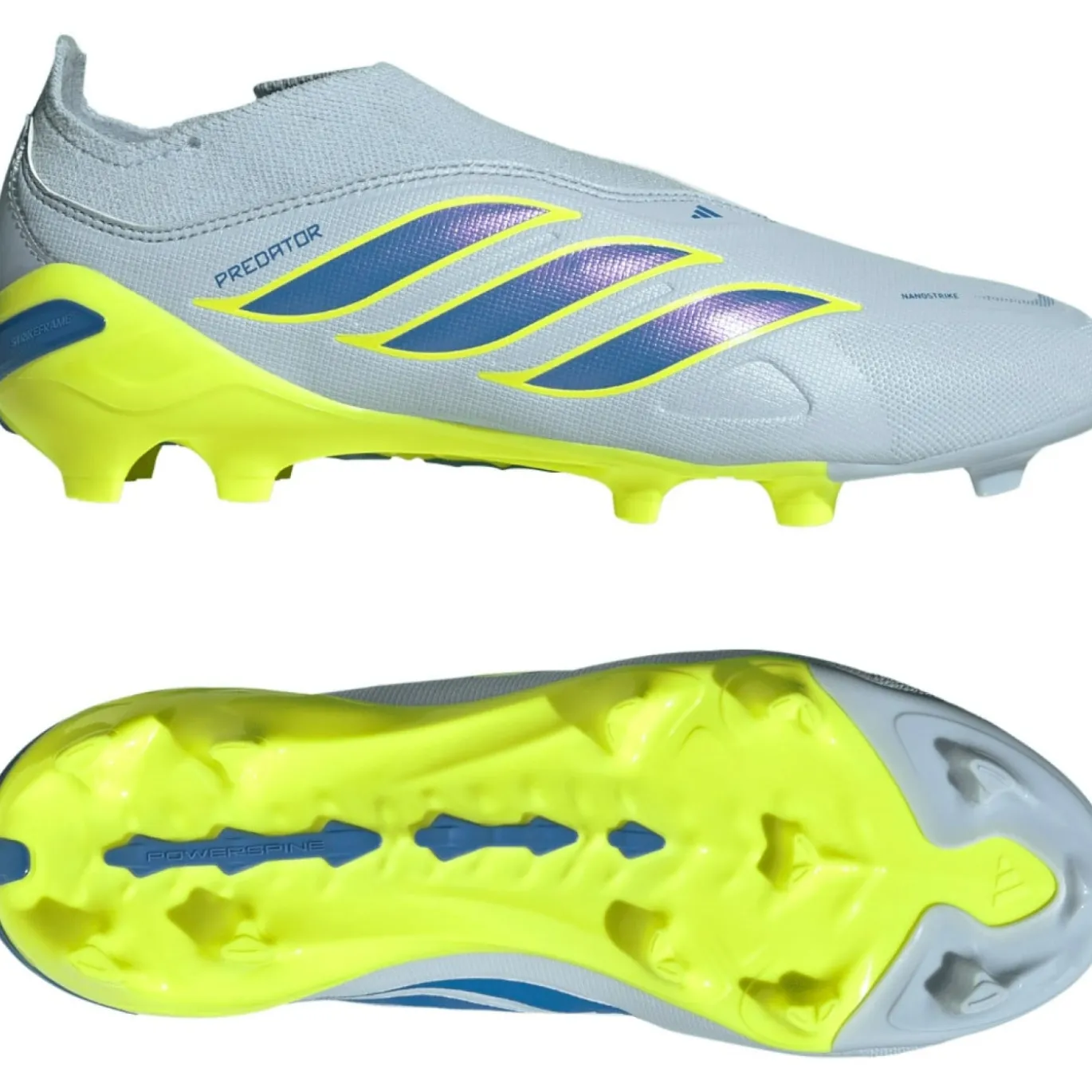 adidas Predator League Veterloze Gras Voetbalschoenen (FG) Kids Lichtblauw Blauw Geel