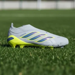 adidas Predator League Veterloze Gras Voetbalschoenen (FG) Kids Lichtblauw Blauw Geel