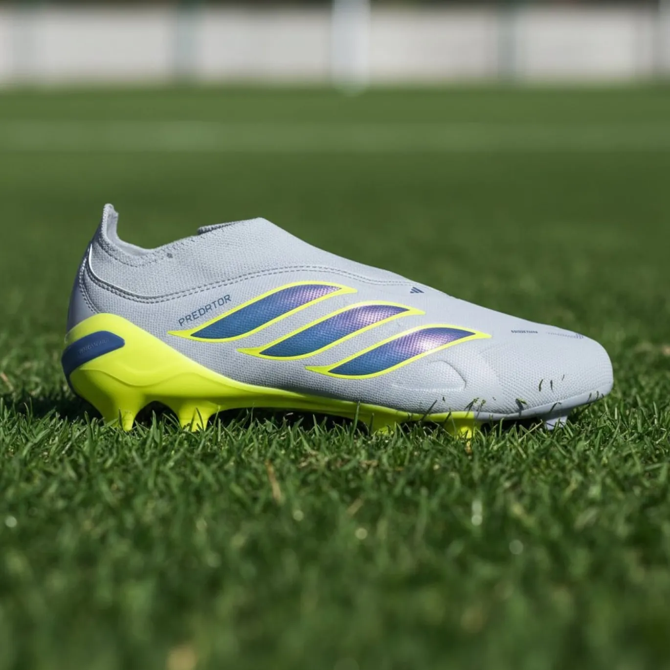 adidas Predator League Veterloze Gras Voetbalschoenen (FG) Kids Lichtblauw Blauw Geel