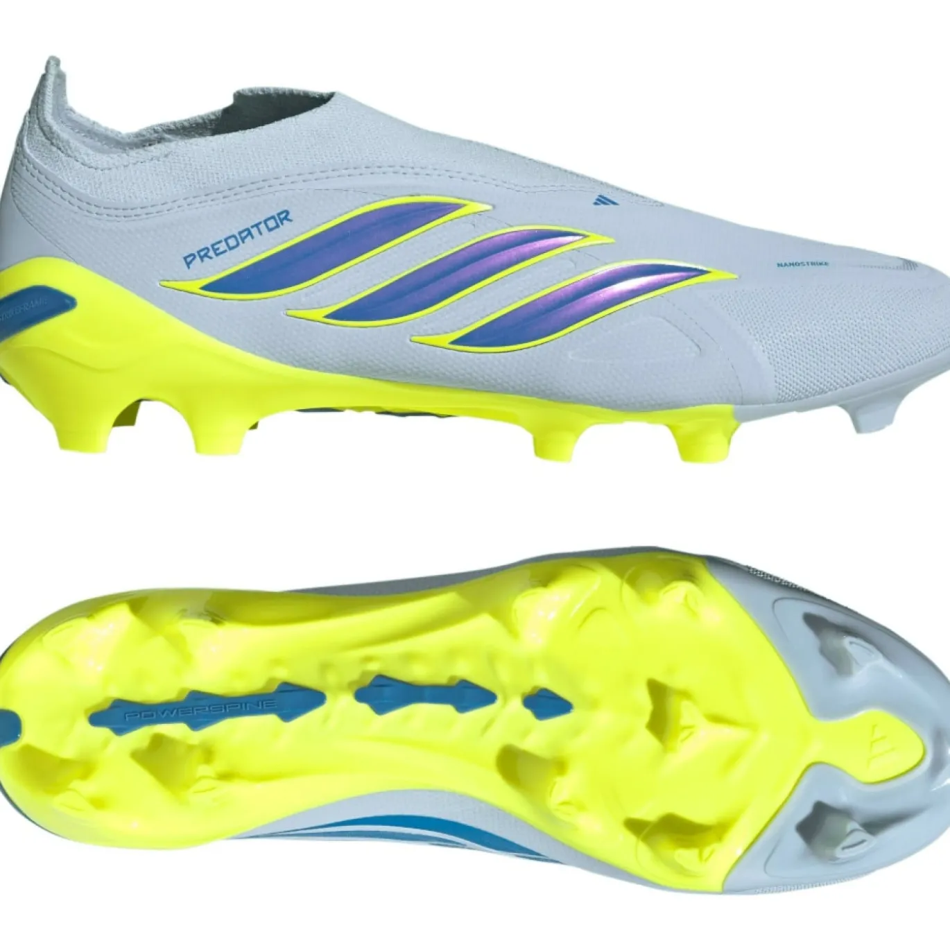 adidas Predator League Veterloze Gras Voetbalschoenen (FG) Lichtblauw Blauw Geel