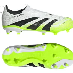 adidas Predator League Veterloze Gras / Kunstgras Voetbalschoenen (MG) Kids Wit Zwart Neongeel