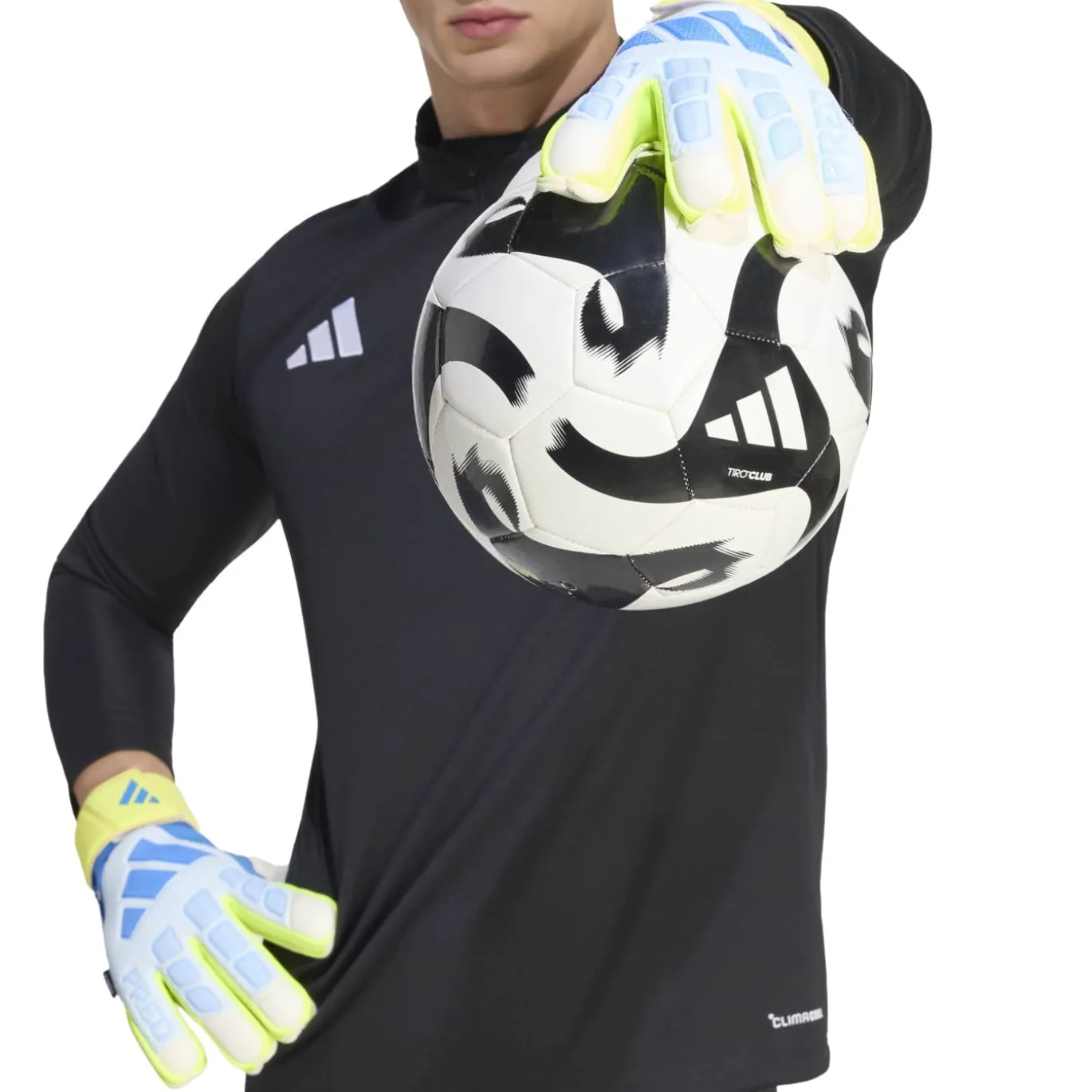 adidas Predator Match Fingersave Keepershandschoenen Lichtblauw Blauw Neongeel