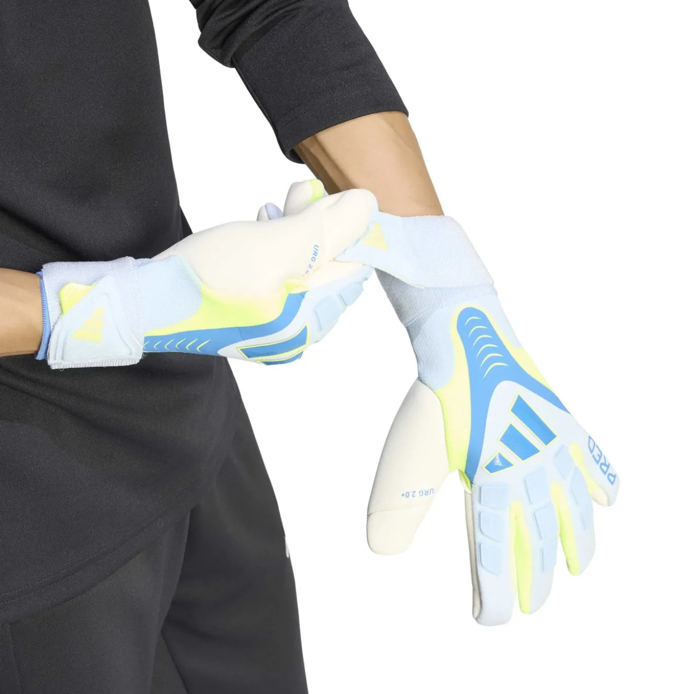 adidas Predator Pro Strap Keepershandschoenen Blauw Lichtblauw Neongeel