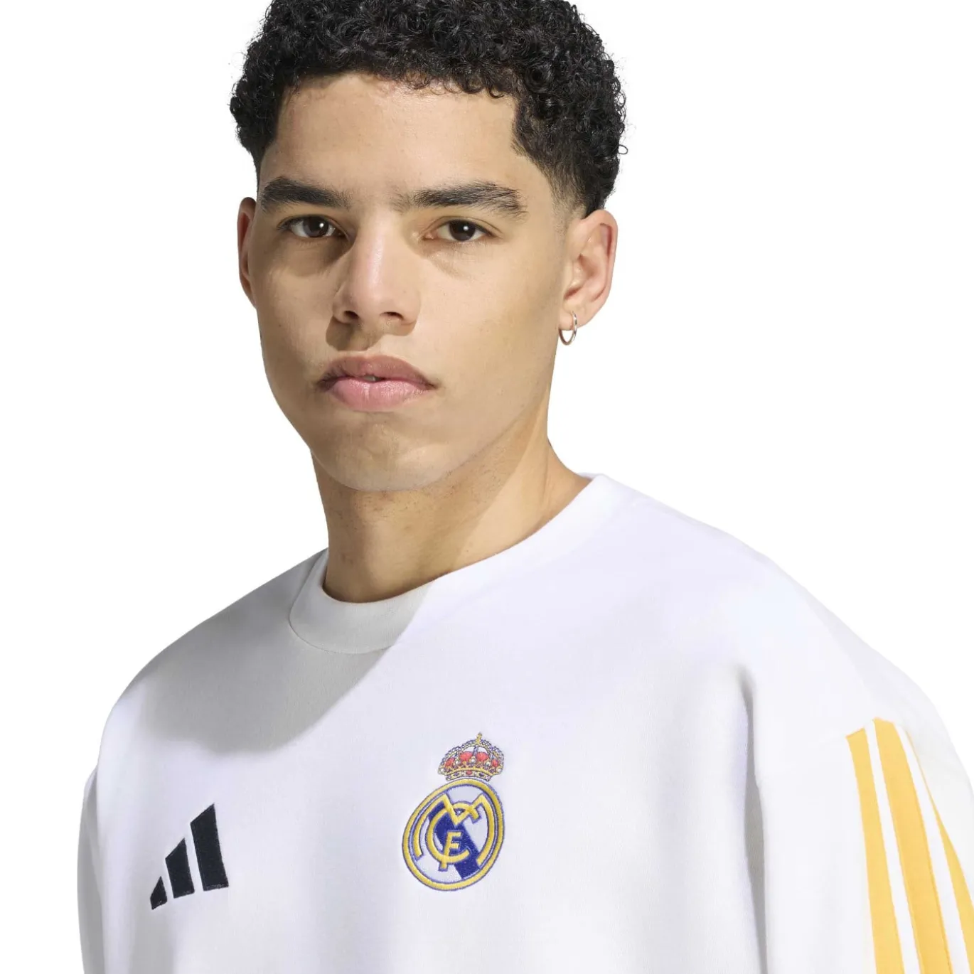 adidas Real Madrid DNA Crew Sweater 2026-2027 Wit Oranje Donkerblauw