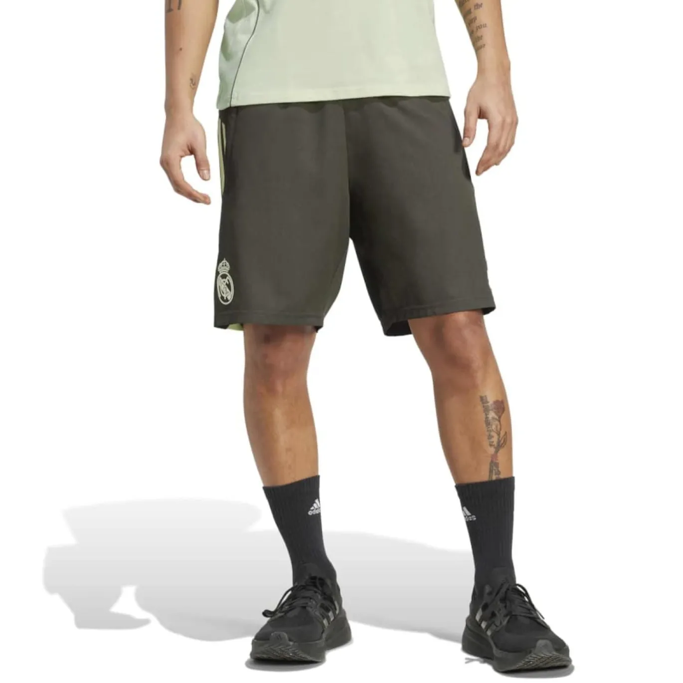 adidas Real Madrid Downtime Broekje 2025-2026 Grijs Lichtgroen