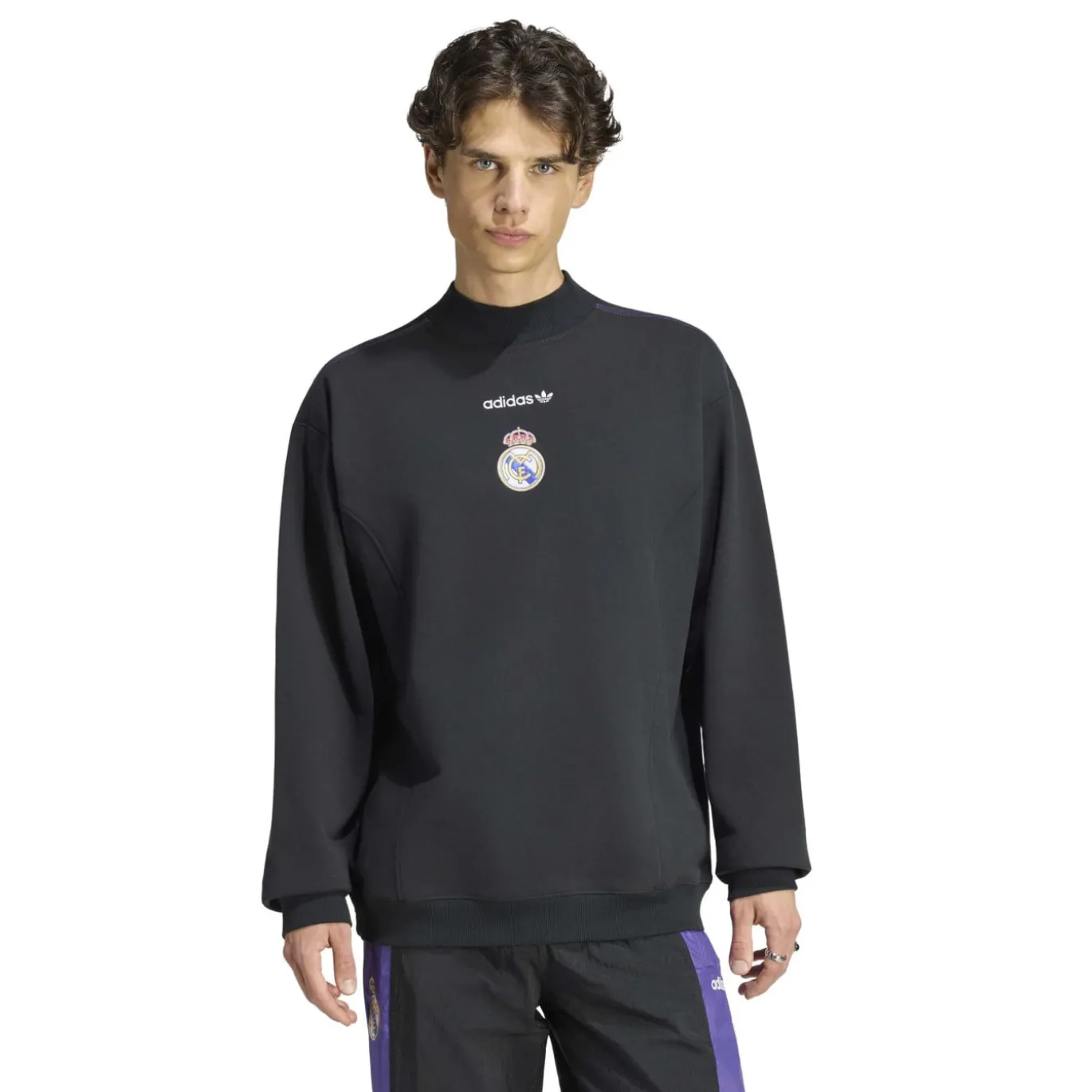 adidas Real Madrid EQT Crew Sweater Zwart Wit Paars
