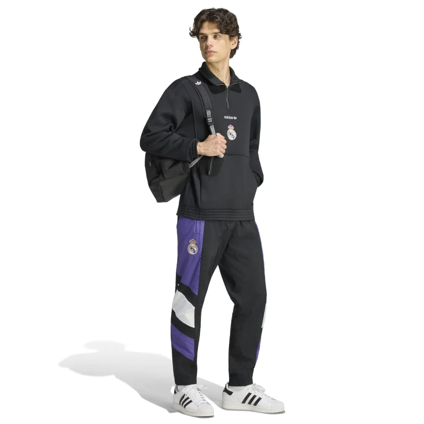 adidas Real Madrid EQT Trainingspak 1/4-Zip Zwart Paars Wit