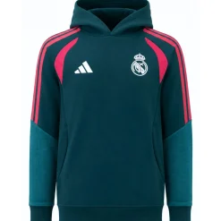 adidas Real Madrid Hoodie 2026-2027 Kids Donkergroen Roze Wit
