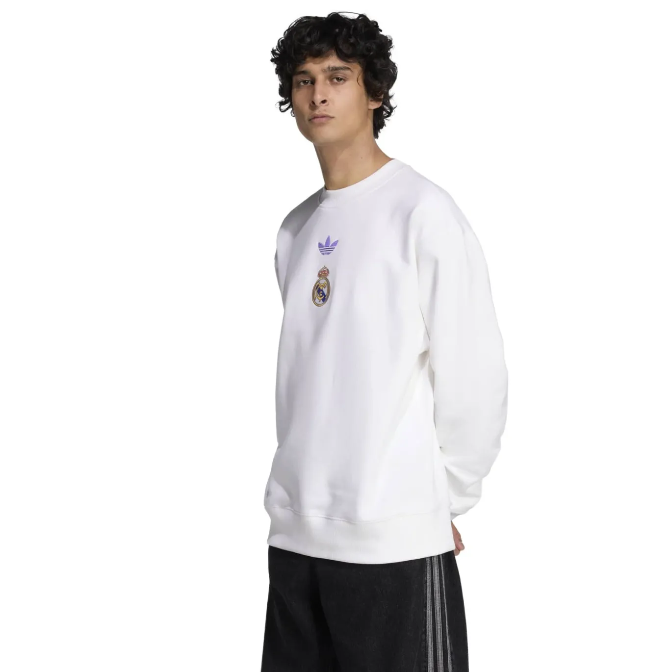 adidas Real Madrid Lifestyler Crew Trainingspak Wit Paars