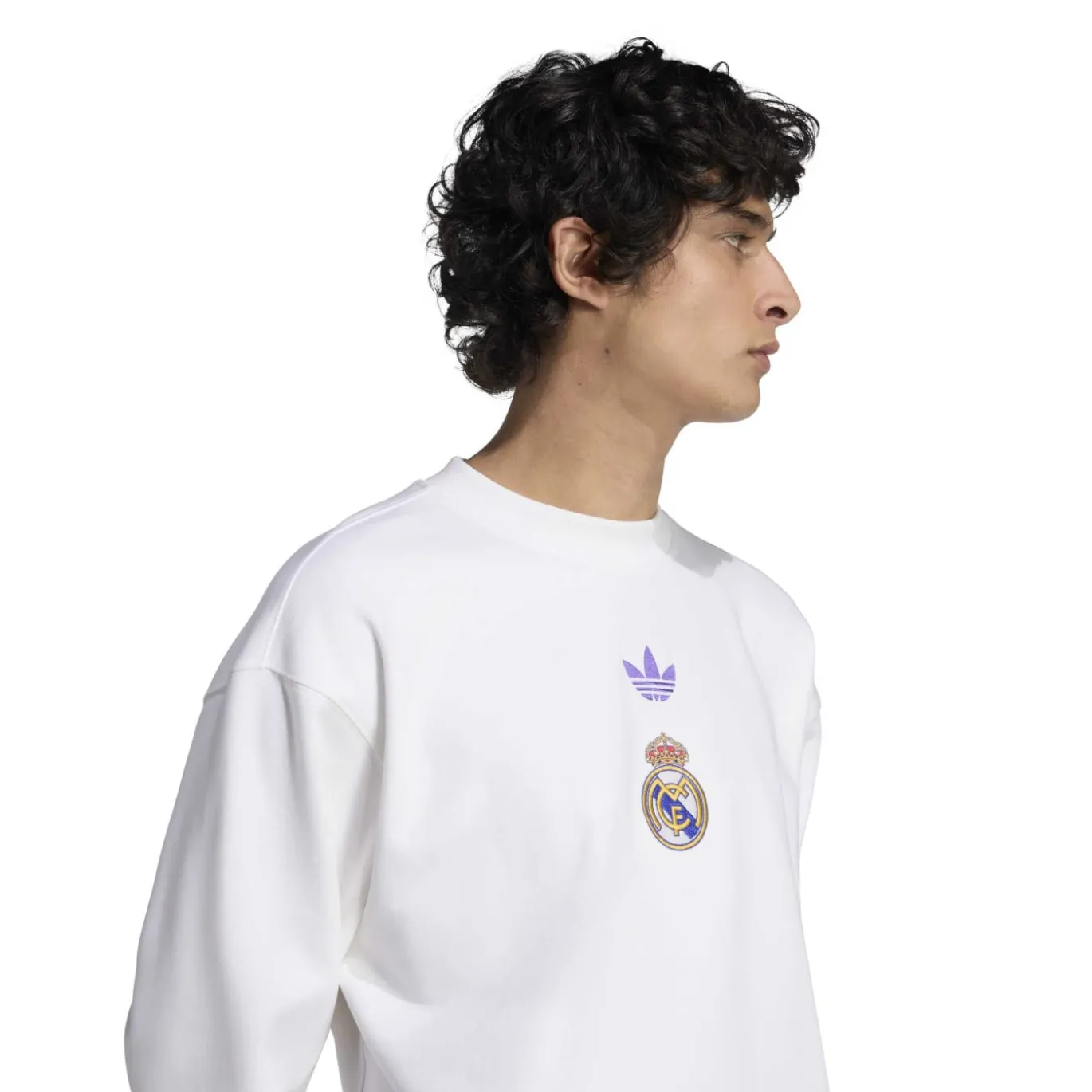 adidas Real Madrid Lifestyler Crew Trainingspak Wit Paars
