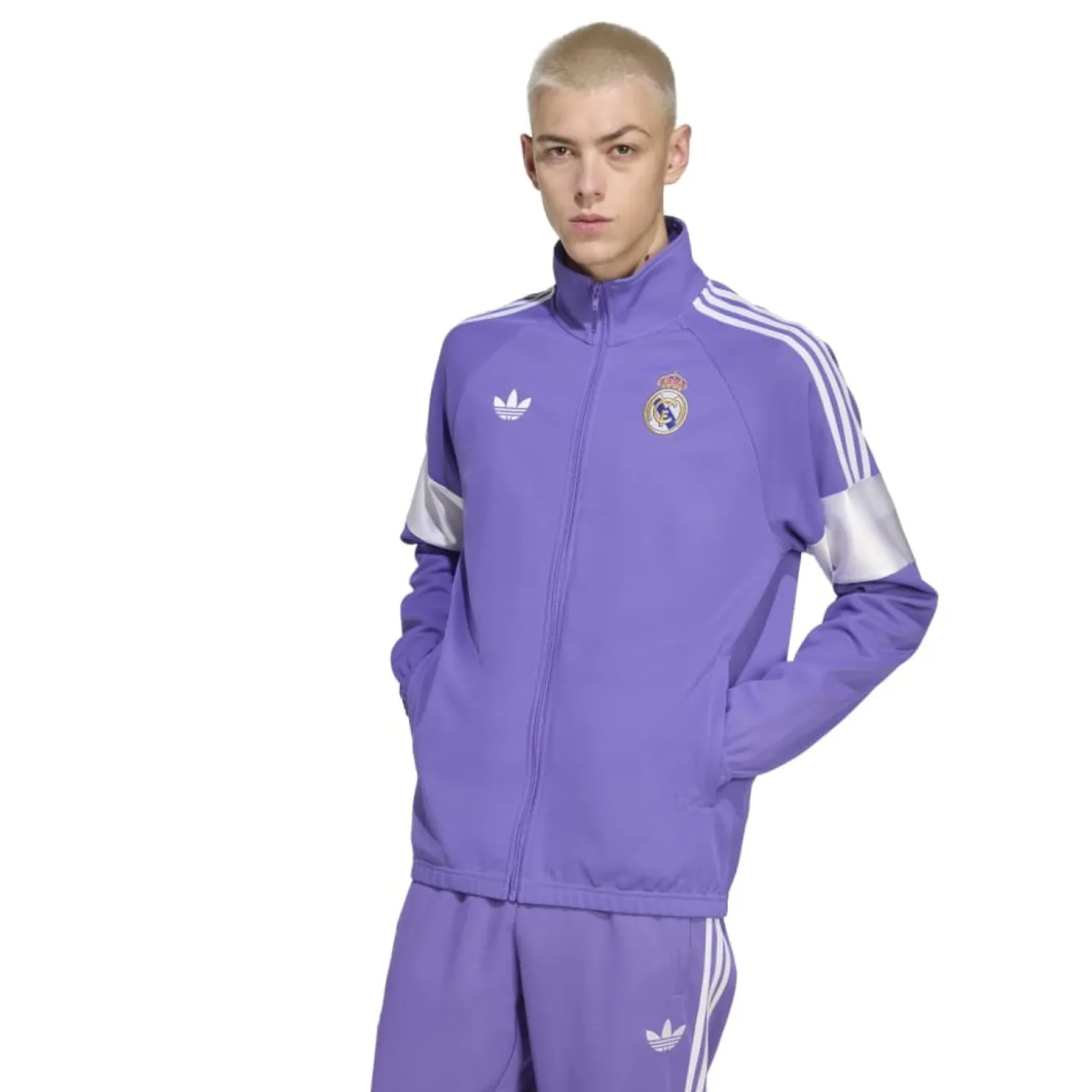adidas Real Madrid Lifestyler Trainingsjack Paars Wit