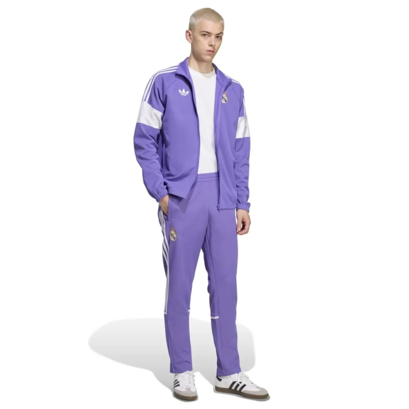 adidas Real Madrid Lifestyler Trainingsbroek Paars Wit