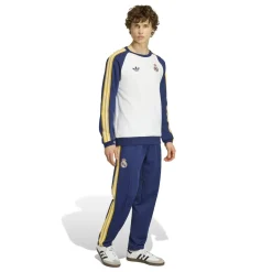adidas Real Madrid Originals Crew Sweater Wit Donkerblauw Lichtoranje