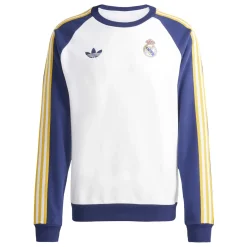 adidas Real Madrid Originals Crew Sweater Wit Donkerblauw Lichtoranje