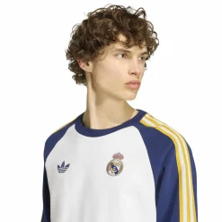 adidas Real Madrid Originals Crew Sweater Wit Donkerblauw Lichtoranje
