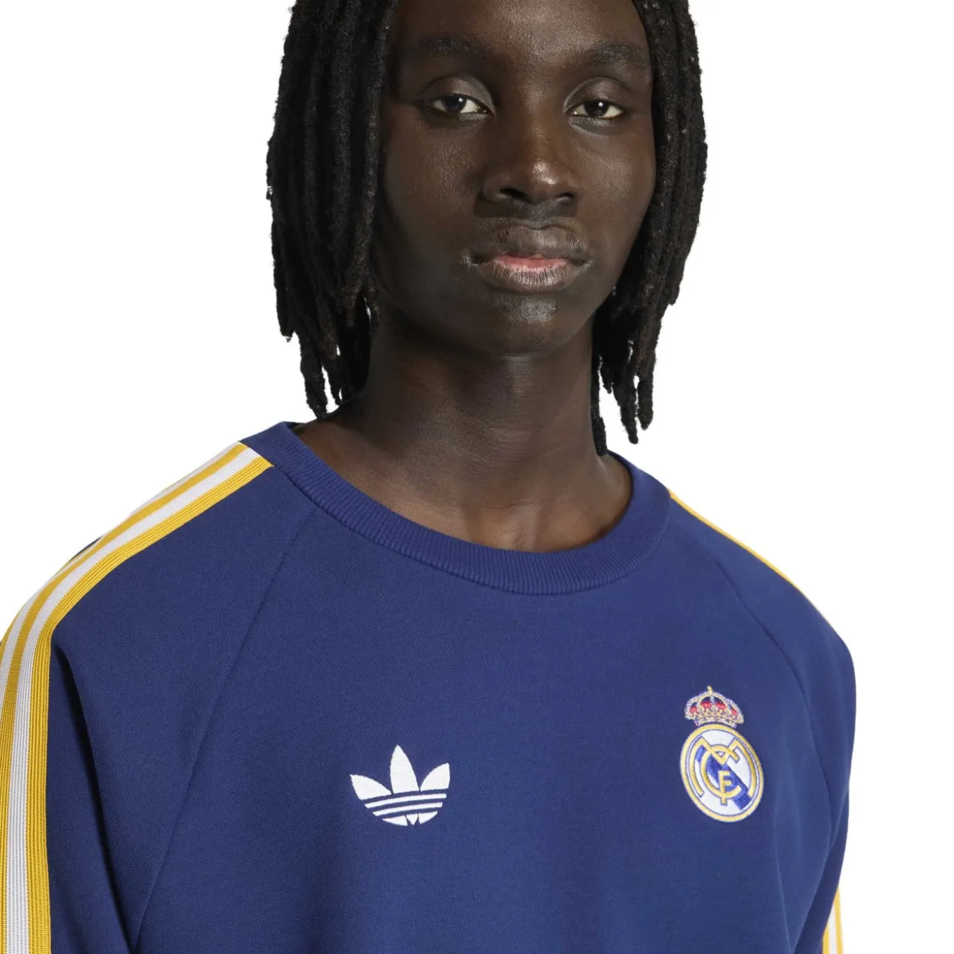 adidas Real Madrid Originals Crew Sweater Donkerblauw Wit Goud