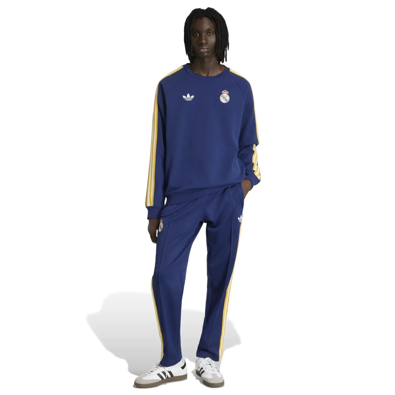 adidas Real Madrid Originals Crew Sweater Donkerblauw Wit Goud