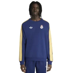 adidas Real Madrid Originals Crew Sweater Donkerblauw Wit Goud