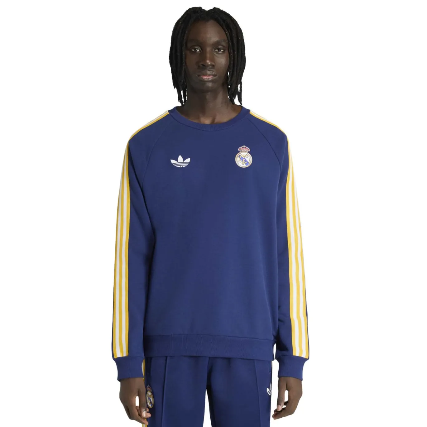 adidas Real Madrid Originals Crew Sweater Donkerblauw Wit Goud