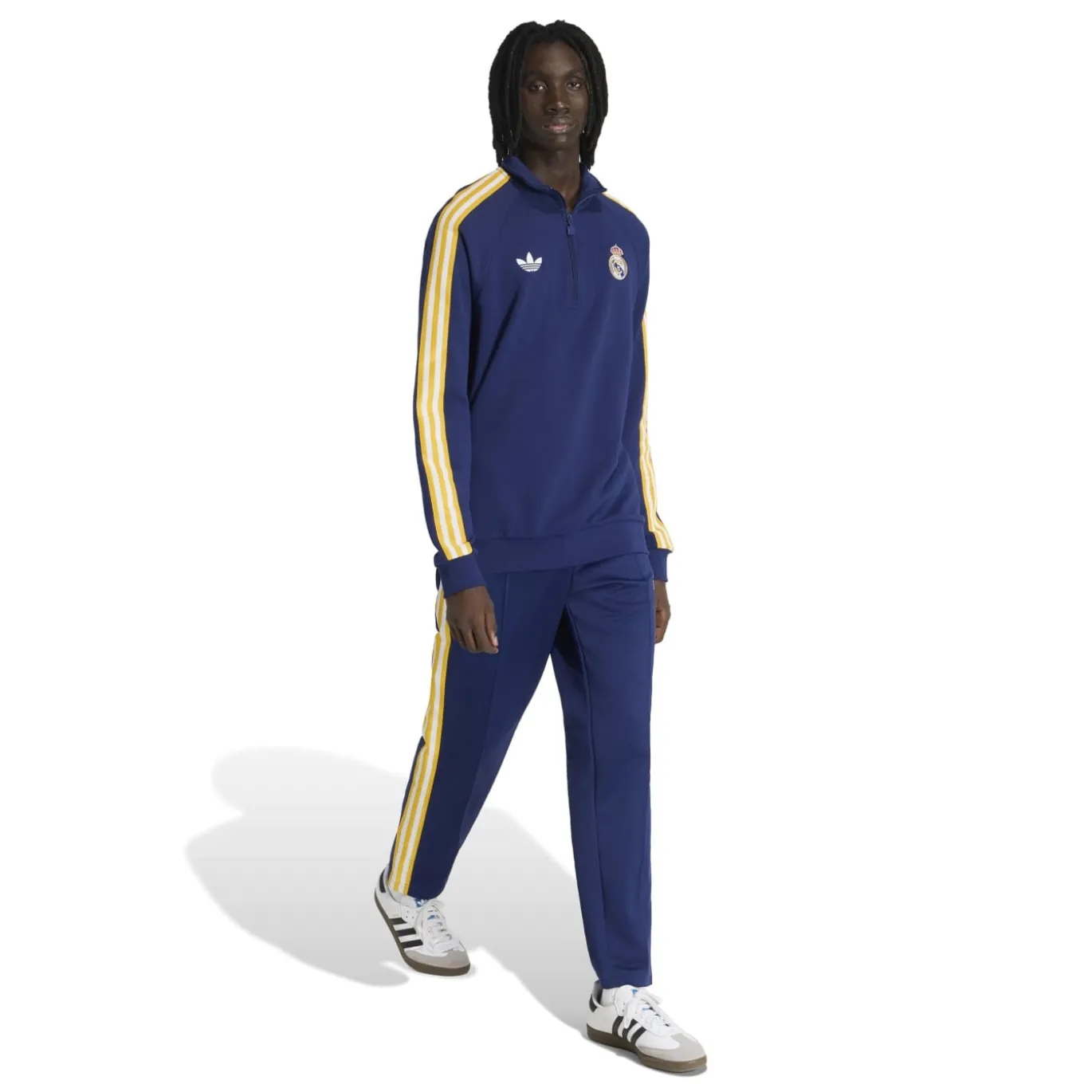 adidas Real Madrid Originals Trainingspak 1/4-Zip Donkerblauw Wit Goud