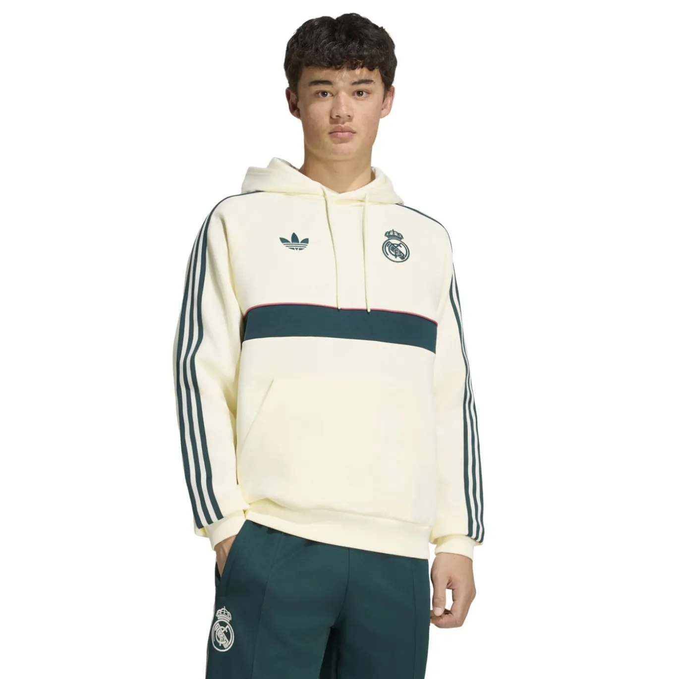 adidas Real Madrid Originals Hoodie Beige Donkergroen Roze