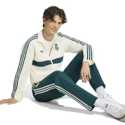 adidas Real Madrid Originals Trainingsjack Beige Donkergroen Roze