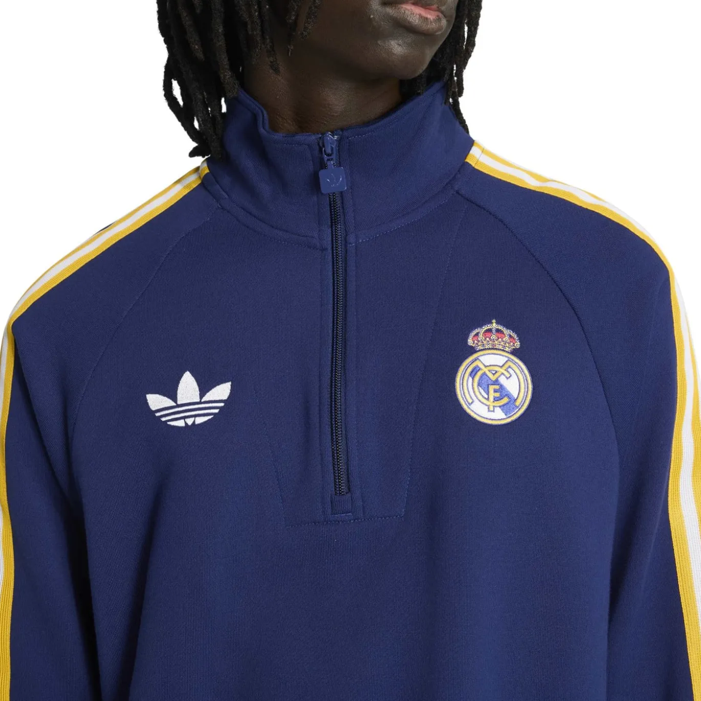 adidas Real Madrid Originals Trainingstrui 1/4-Zip Donkerblauw Wit Goud