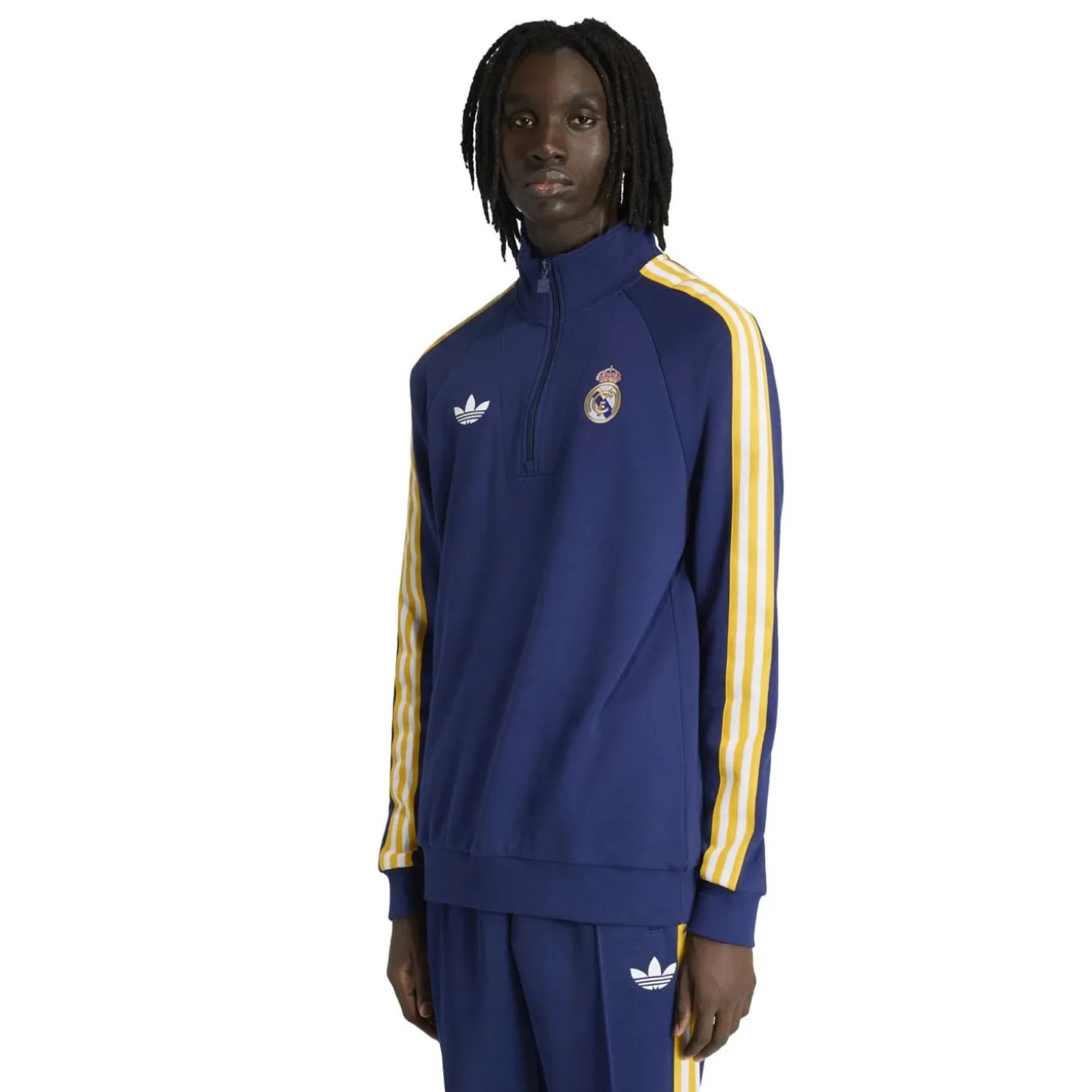 adidas Real Madrid Originals Trainingstrui 1/4-Zip Donkerblauw Wit Goud