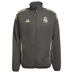 adidas Real Madrid Presentatie Trainingspak Full-Zip 2025-2026 Grijs Lichtgroen