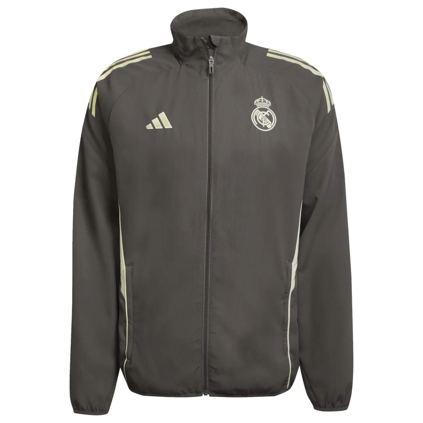 adidas Real Madrid Presentatie Trainingspak Full-Zip 2025-2026 Grijs Lichtgroen