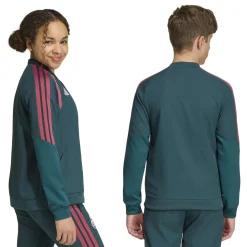 adidas Real Madrid Presentatie Trainingsjack 2026-2027 Kids Donkergroen Roze Wit