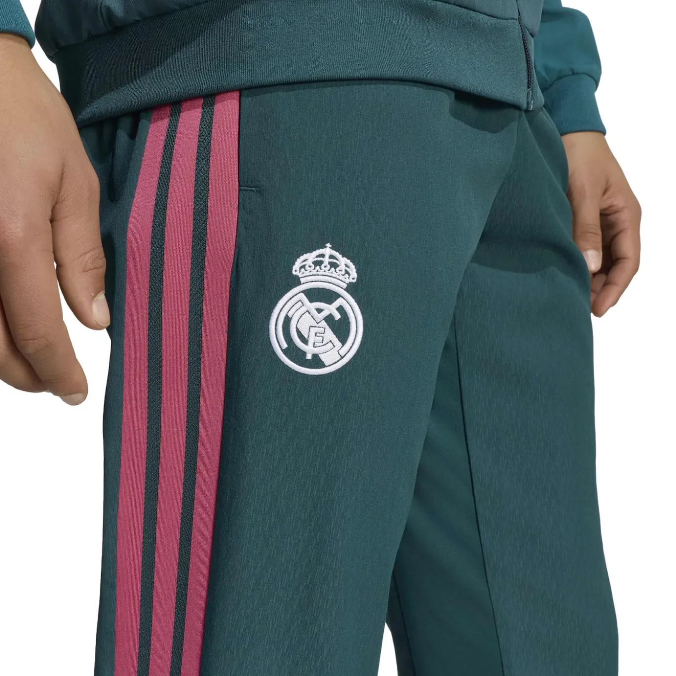adidas Real Madrid Presentatie Trainingsbroek 2026-2027 Donkergroen Roze Wit